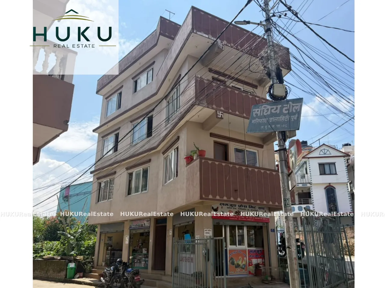 House for Sale in Khumaltar | 3.5 Storey | North-West Facing | 13 Ft Road
